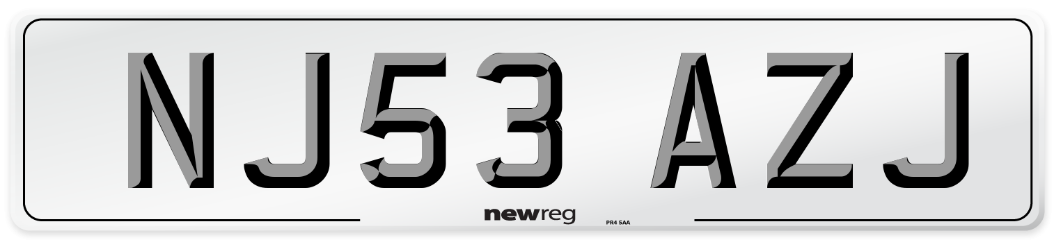 NJ53 AZJ Number Plate from New Reg